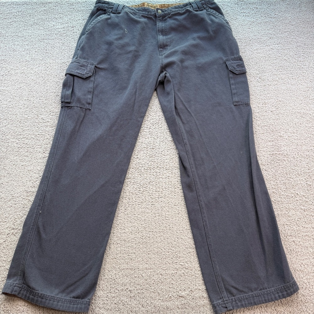WearGuard Dura-Tough Men 42x34 Faded Black Canvas Cargo Work Pants 2901